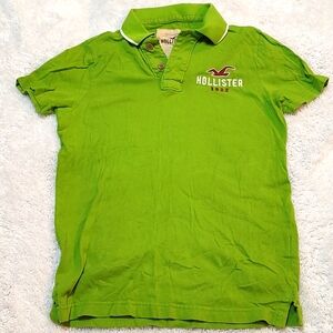 Men's S VTG Hollister Polo Tshirt Lime Green